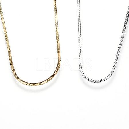 304 Stainless Steel Snake Chain Necklaces NJEW-D285-36-1