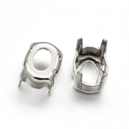Oval Brass Sew on Prong Settings X-KK-N0084-A09-10x12-1