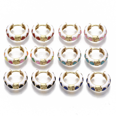 Brass Huggie Hoop Earrings EJEW-S209-05-1
