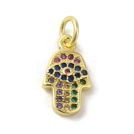 Brass Micro Pave Cubic Zirconia Charms KK-M283-13I-02-1