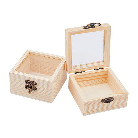 2Pcs Wooden Storage Boxes WOCR-DC0001-01B-1