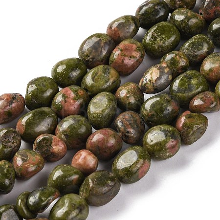 Natural Unakite Beads Strands G-G146-A14-01-1