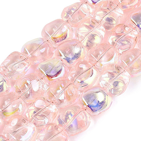 Electroplate Transparent Glass Beads Strands EGLA-N057-02A-05-1