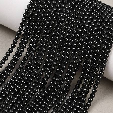 Natural Black Spinel Round Bead Strands G-A130-2mm-32A-1