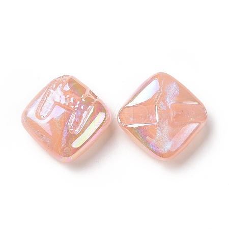 Rainbow Iridescent Plating Acrylic Beads LS-OACR-A010-06D-1