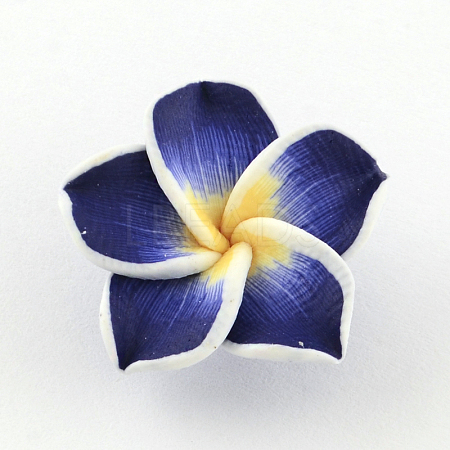 Handmade Polymer Clay 3D Flower Plumeria Beads CLAY-Q192-15mm-03-1