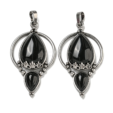 Natural Obsidian Pendants G-F766-04AS-05-1