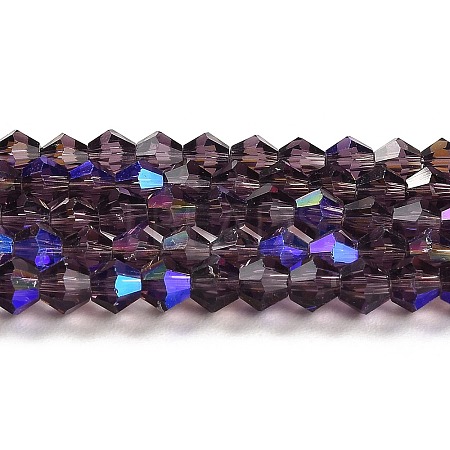 Transparent Electroplate Glass Beads Strands GLAA-F029-3mm-D04-1