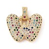 Brass Micro Pave Cubic Zirconia Pendants ZIRC-P121-01G-W-1