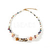 Natural Freshwater Pearl & Natural Tourmaline Nuggets Graduated Beaded Necklaces FS-WG30C53-01-3