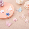 Beadthoven 24Pcs 12 Style 3D Rose Organgza Lace Embroidery & Butterfly Ornament Accessories DIY-BT0001-48-6