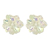 Luminous Glow in the Dark Resin Flower Stud Earrings with 304 Stainless Steel Pins EJEW-JE05359-02-2