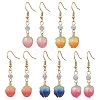 Epoxy Resin Flower Dangle Earrings EJEW-JE06129-1