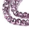 Transparent Electroplate Glass Beads Strands EGLA-Q131-01A-05-3