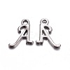 Gunmetal Plated Alloy Letter Pendants PALLOY-J718-01B-A-1