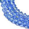 Transparent Electroplate Glass Beads Strands GLAA-F029-3mm-D07-3