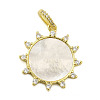 Rack Plating Brass Micro Pave Clear Cubic Zirconia Pendants X-KK-Q784-33G-1