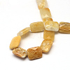 Faceted Rectangle Yellow Jade Beads Strands X-G-R304-13-2