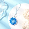4Pcs Cat Eye Flower Pendant Decorations HJEW-TA00419-4