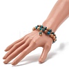 Natural Apatite & Wood Round Beads Stretch Bracelets Set BJEW-JB07165-01-3