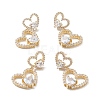Heart Clear Cubic Zirconia Stud Earrings EJEW-M216-05G-3