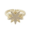 Brass with Micro Pave Cubic Zirconia  Adjustable Rings RJEW-K257-68G-2