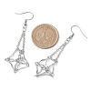 Non-Tarnish 304 Stainless Steel Macrame Pouch Empty Stone Holder Dangle Earring Findings EJEW-JE05811-02-3