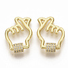 Brass Micro Pave Clear Cubic Zirconia Screw Carabiner Lock Charms ZIRC-S066-003-1