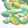 Spray Paint & Electroplate Sea Shell Pendants X-SSHEL-S262-07B-1