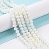 Electroplate Opaque Solid Color Glass Beads Strands EGLA-A044-P4mm-L01-5