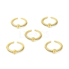 Clear Cubic Zirconia Initial Letter Open Cuff Ring RJEW-H120-09G-P-4