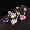 Brass Cubic Zirconia Belly Rings WGBA42D-02-1