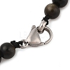 Natural Golden Sheen Obsidian Round Beads Bracelets & Necklaces Sets SJEW-L132-20-3