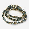 Electroplate Transparent Glass Beads Strands X-EGLA-A034-T6mm-O10-2