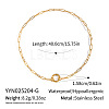 304 Stainless Steel Spring Gate Ring Pendant Paperclip Chain Necklaces for Women UT0953-1-1
