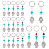 AHADERMAKER 20Pcs 5 Style Mixed Gemstone Bead and Synthetic Turquoise beads Keychain KEYC-GA0001-05-1