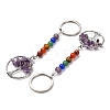 Gemstone and Natural Amethyst Chakra Keychain KEYC-P037-B02-2