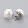 Shell Pearl Beads Ear Studs EJEW-JE02894-03-1