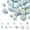 24Pcs 12 Styles Blue Color Theme Glazed Porcelain Beads PORC-YW0001-40-1