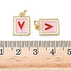 Brass Enamel Charms KK-C110-34G-3