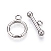 Non-Tarnish 304 Stainless Steel Ring Toggle Clasps STAS-A092-09I-P-1