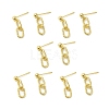 Brass Oval Links Dangle Stud Earrings for Women EJEW-H092-08G-3
