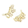 Brass Micro Pave Clear Cubic Zirconia Stud Earring Findings KK-Z106-02G-09-2