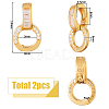 2Pcs 925 Sterling Silver Pave Clear Cubic Zirconia Twister Clasps STER-HS0001-22A-G-2