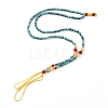 Adjustable Natural Turquoise Beaded Necklace Making MAK-G012-02-5