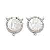 Brass Micro Pave Clear Cubic Zirconia Chandelier Component Links CU-CBA5585-03P-04-1