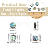12pcs 3 styles Natural Abalone Shell/Paua Shell Beads Strands SHEL-WR0001-03-2