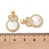 Brass Micro Pave Clear Cubic Zirconia Pendants KK-B083-16G-04-3