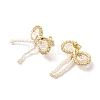 Bowknot Brass Micro Pave Cubic Zirconia Stud Earrings EJEW-P254-07G-2