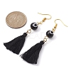 Evil Eye Lampwork & Tassel Earrings EJEW-JE05592-02-3